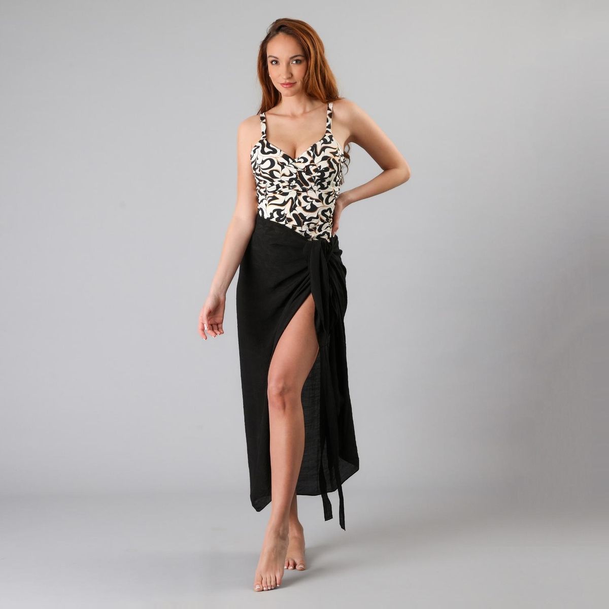 FLORES - Pareo Largo Sólido Mujer Flores