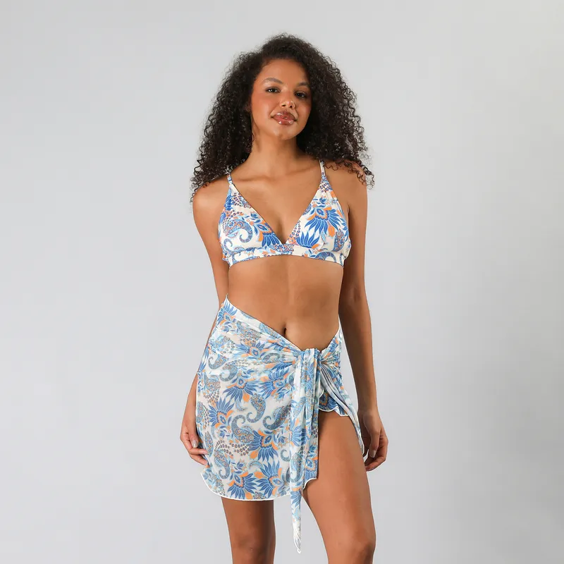 FLORES - Pareo Mesh Print Mujer Flores
