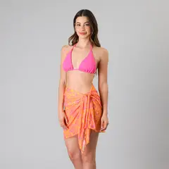 FLORES - Pareo Mesh Print Mujer