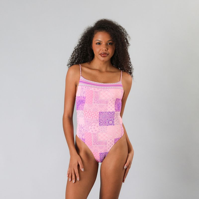 FLORES - Traje Baño Amarras Espalda Mujer Flores