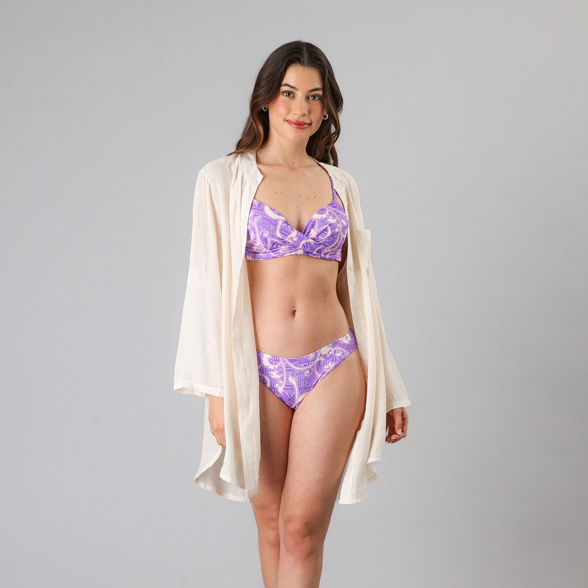 FLORES - Salida De Baño Camisera Mujer Flores