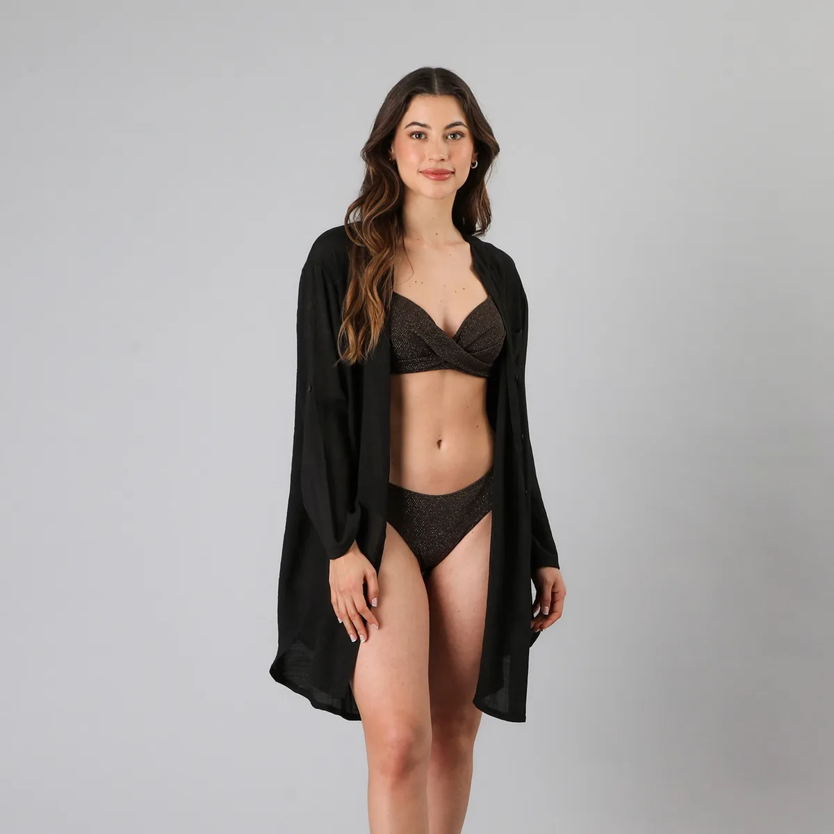 FLORES - Salida De Baño Camisera Mujer Flores