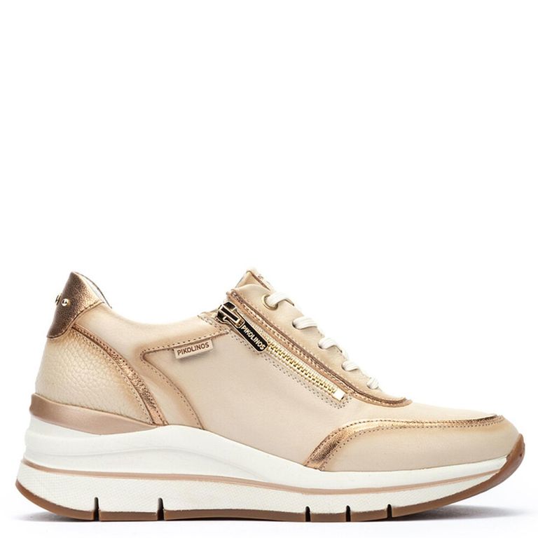 Zapatilla Urbana Mujer Cuero Beige