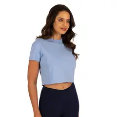 JOSE HERRERA BIKINIS - Polera Basica Celeste Mujer