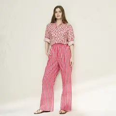 CAER EN GRACIA - Pantalón Satre Lino Moro Mujer