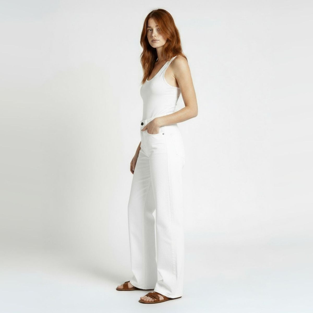 BRICK LONDON - Jeans Regular Fit Tiro Medio Algodón Mujer Brick London