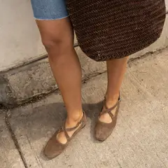 LUAU SHOES - Ballerina Ginebra Mujer Cuero Café Oscuro