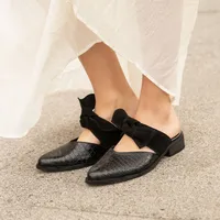 Babucha Capri Mujer Cuero Negro