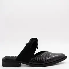 LUAU SHOES - Babucha Capri Mujer Cuero Negro