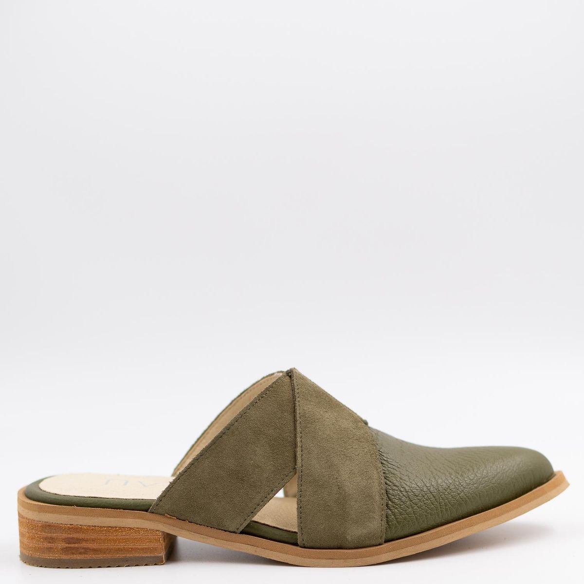 LUAU SHOES - Babucha Niza Cuero Verde Mujer Luau Shoes