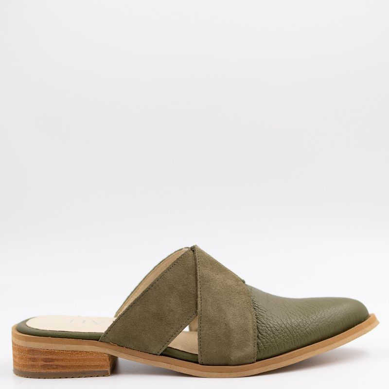 LUAU SHOES - Babucha Niza Mujer Cuero Verde Luau Shoes
