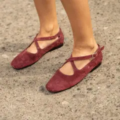 LUAU SHOES - Ballerina Ginebra Mujer Cuero Burdeo