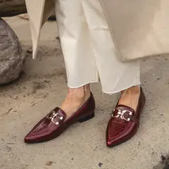 LUAU SHOES - Mocasín Sandalo Mujer Cuero Burdeo