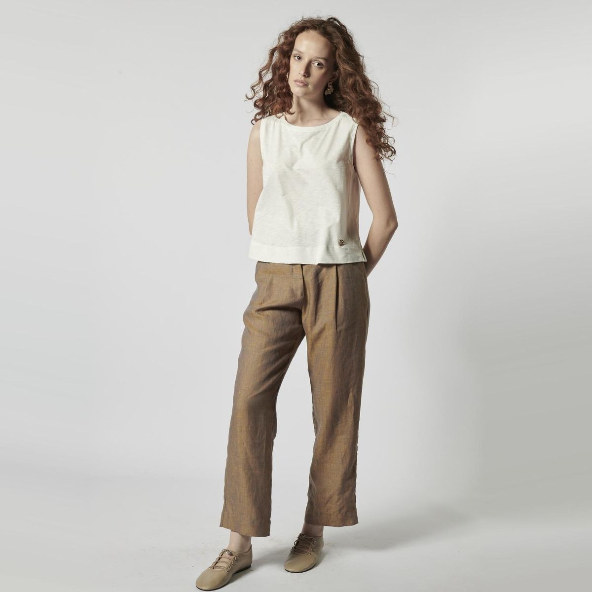 SINGOLARE - Polera Sin Mangas Algodón Mujer Singolare