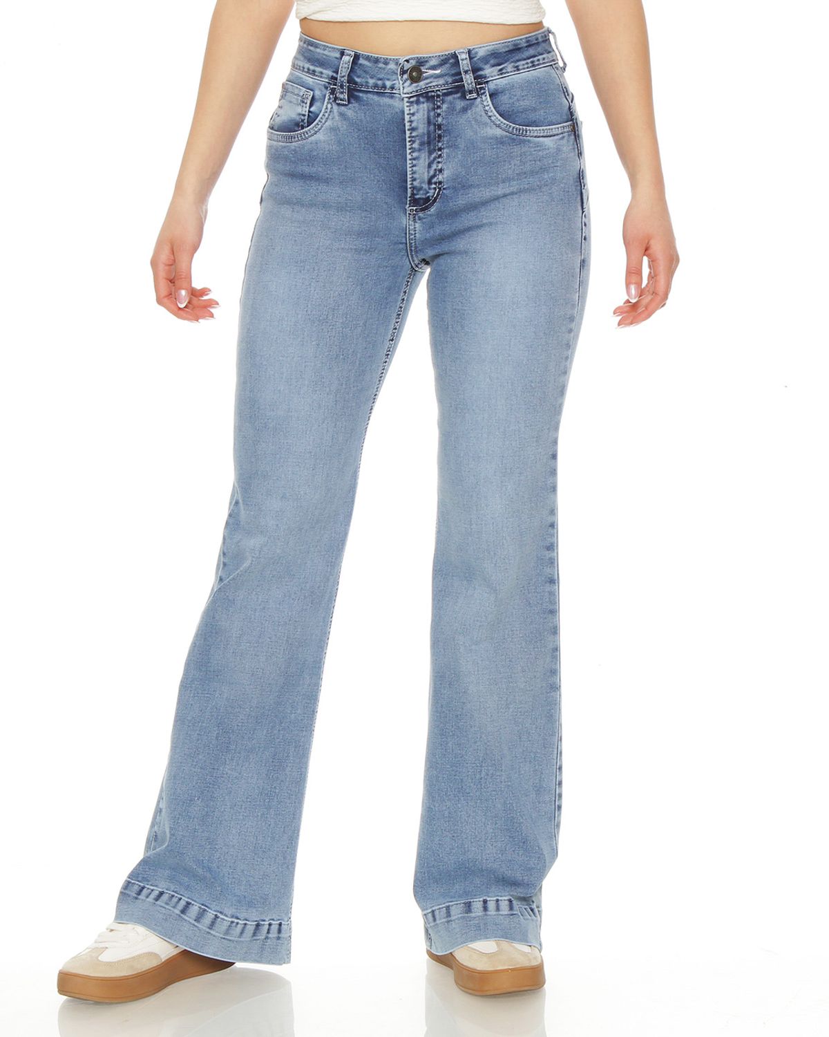 WADOS Jeans Flare Tiro Alto Algodón Mujer Wados