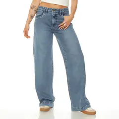 WADOS - Jeans Wide Leg Tiro Alto Algodón Mujer