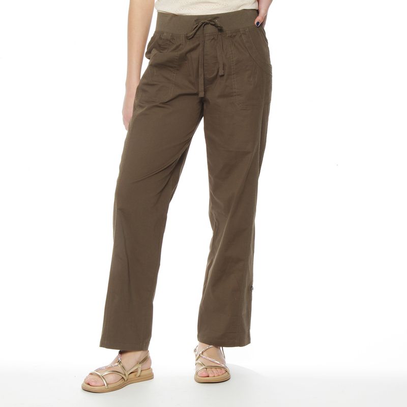 WADOS - Pantalón Basico Tiro Alto Algodón Mujer Wados