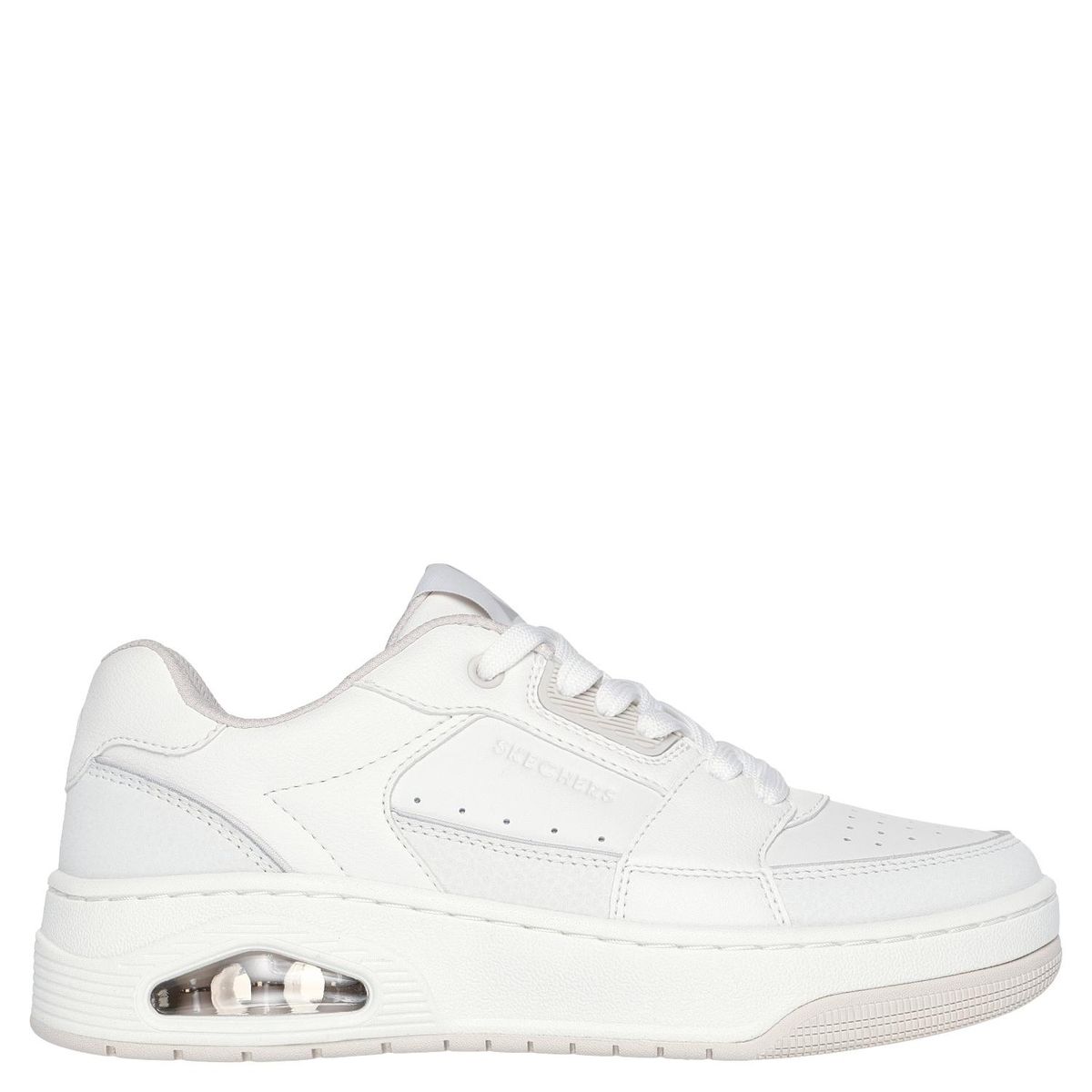 SKECHERS - Uno Court - Courted Zapatilla Urbana Mujer Cuero Blanco Skechers