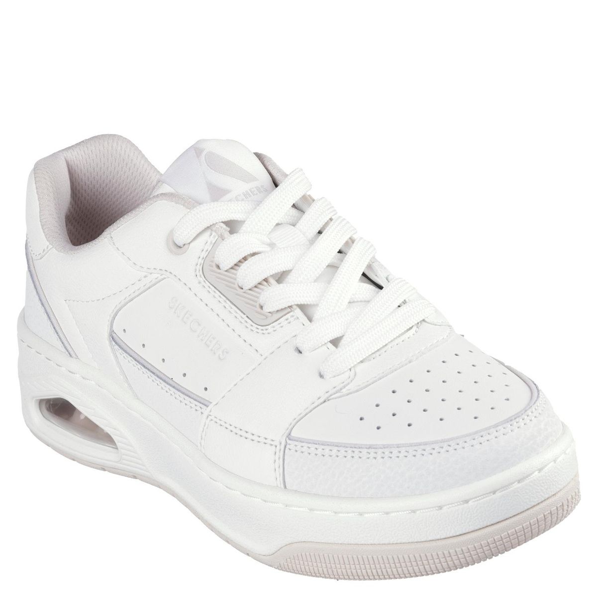 SKECHERS - Uno Court - Courted Zapatilla Urbana Mujer Cuero Blanco Skechers