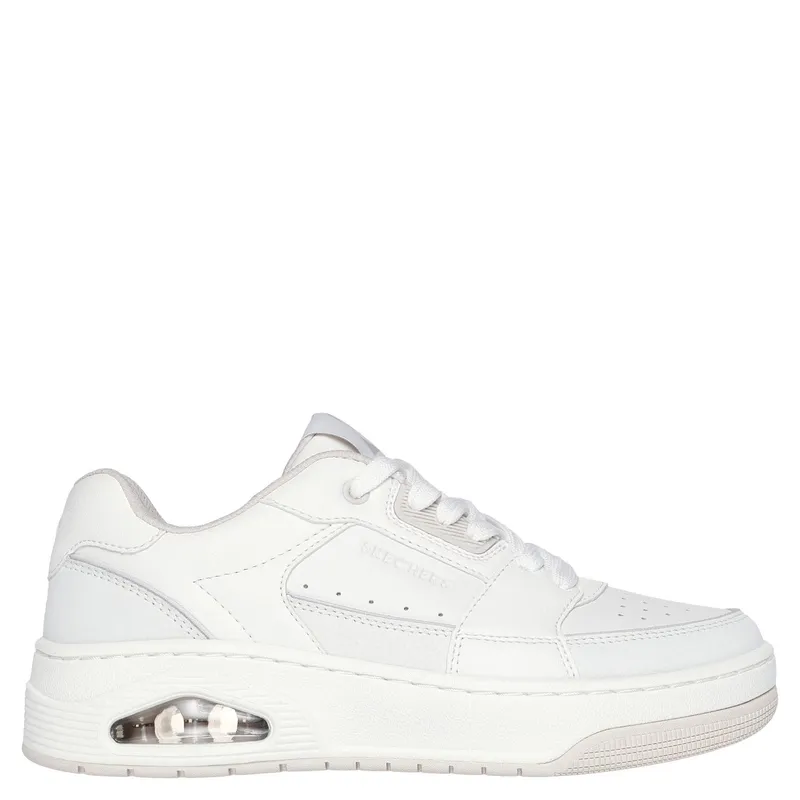 SKECHERS - Uno Court - Courted Zapatilla Urbana Mujer Cuero Blanco Skechers