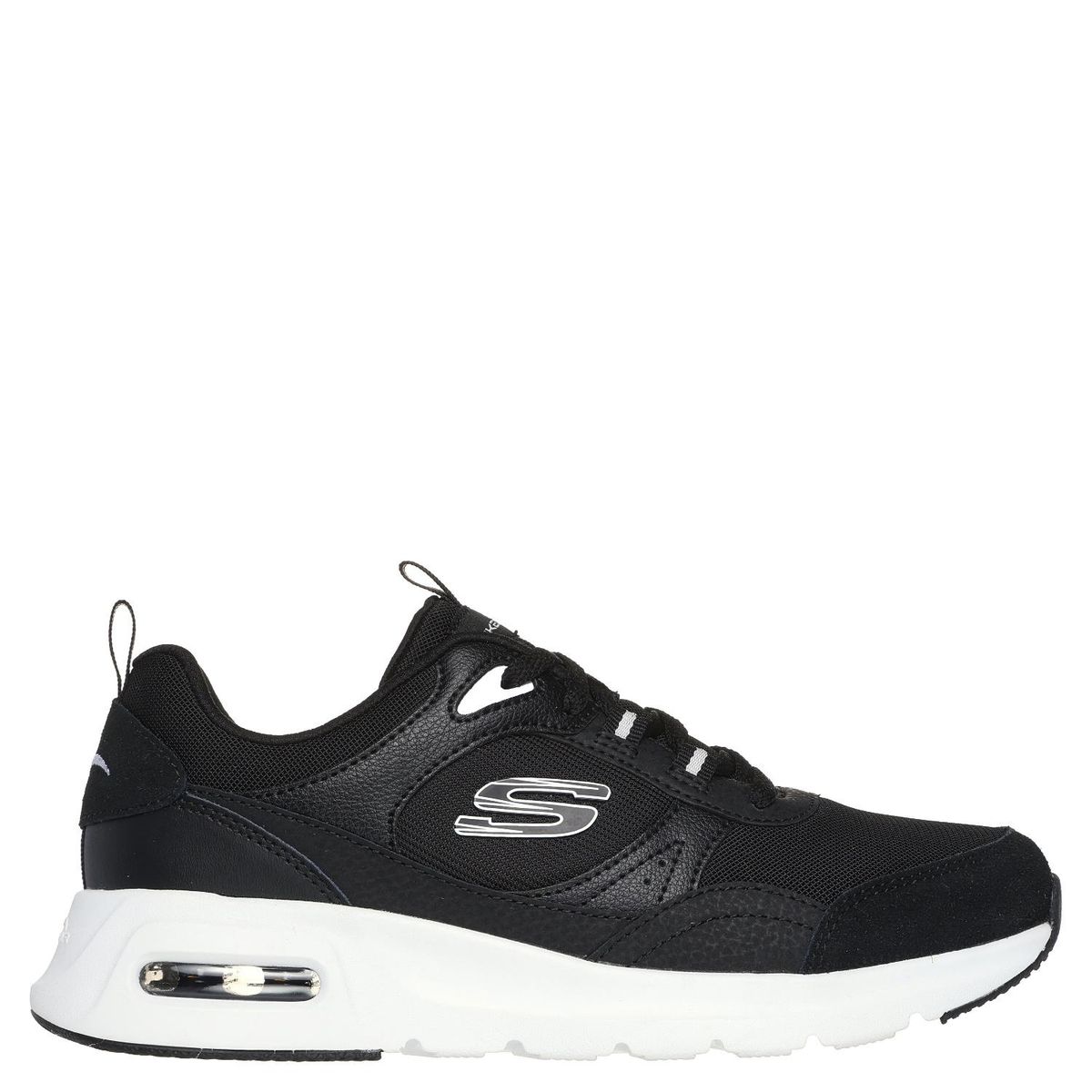 SKECHERS - Air Court Coo Zapatilla Urbana Mujer Cuero Negro Skechers
