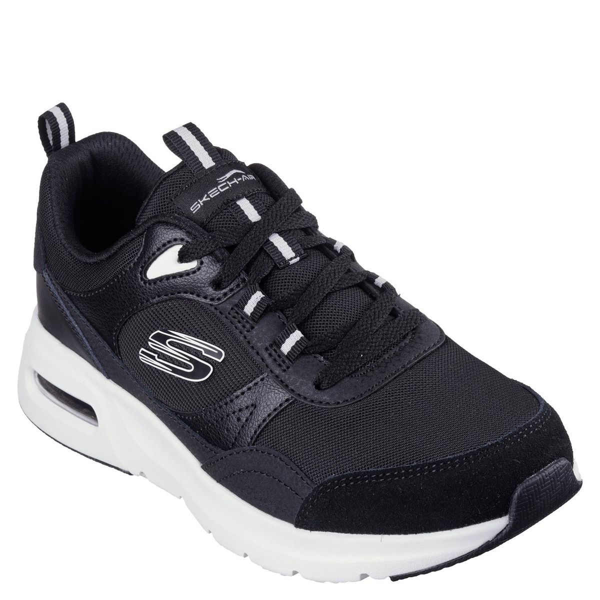 SKECHERS - Air Court Coo Zapatilla Urbana Mujer Cuero Negro Skechers