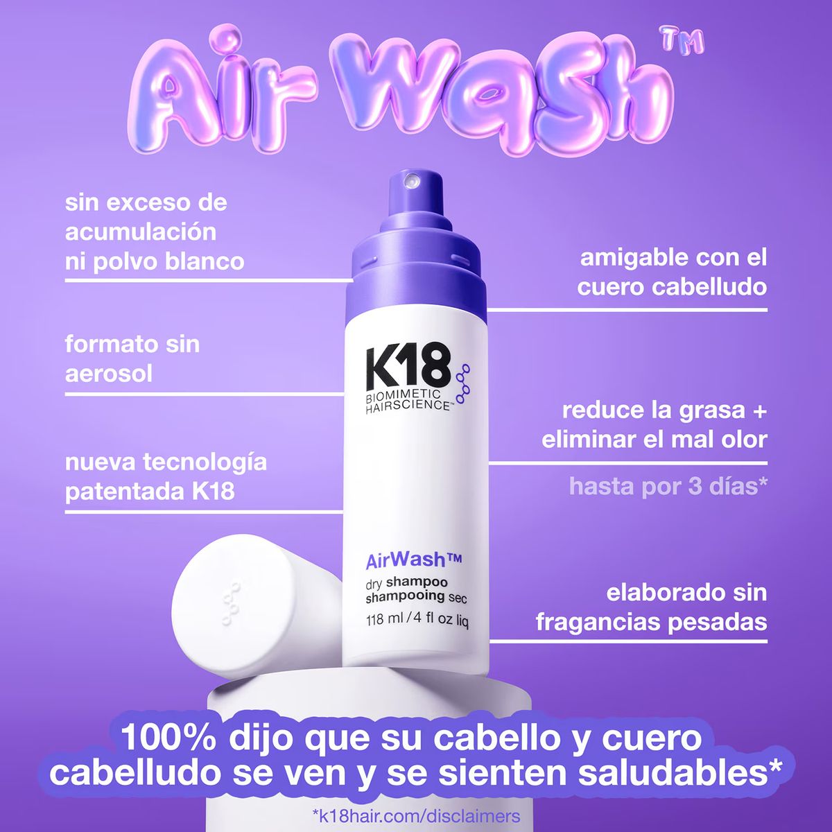 K18 - Shampoo En Seco Airwash 118Ml K18