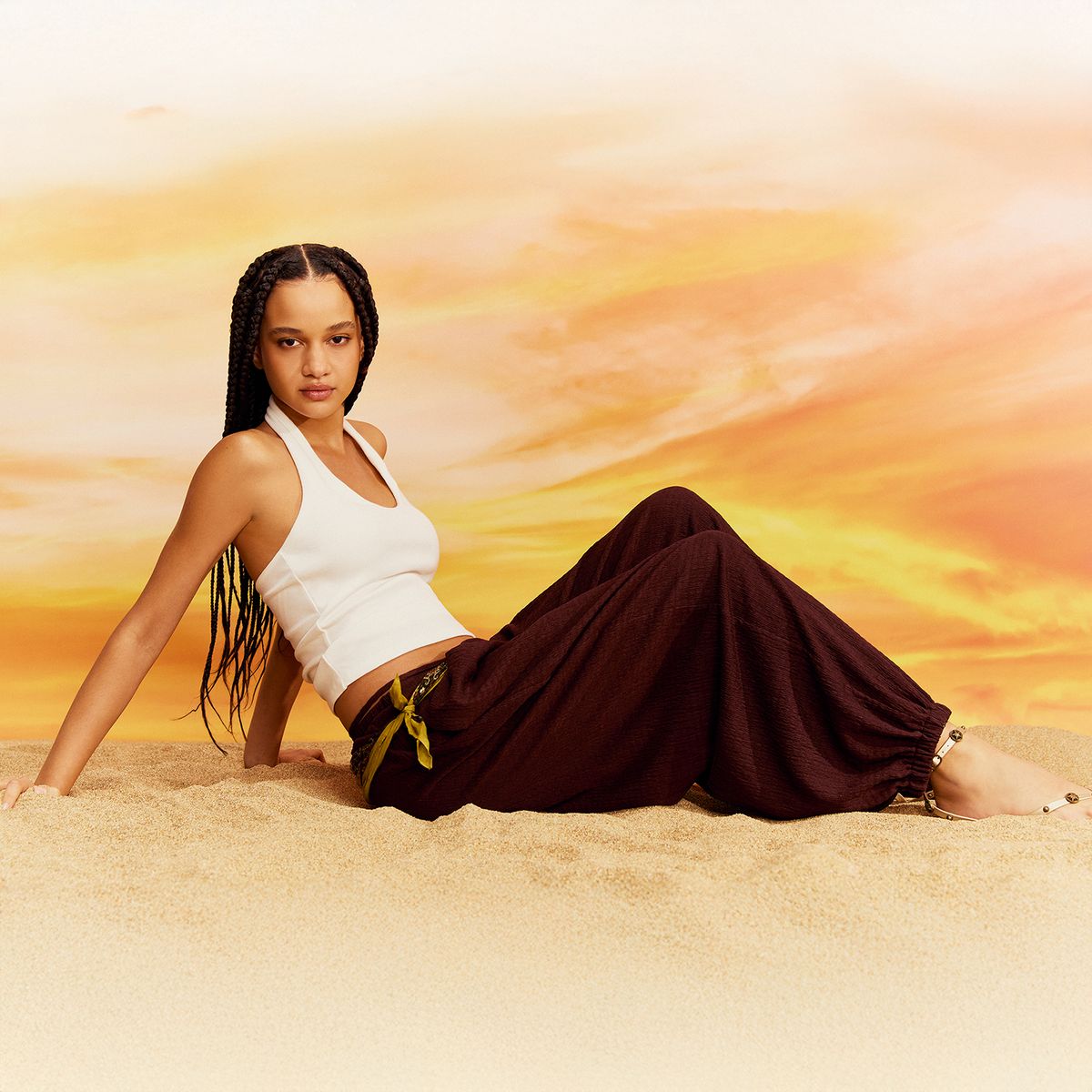 SYBILLA - Pantalón Jogger Baggy Tiro Medio Mujer Sybilla