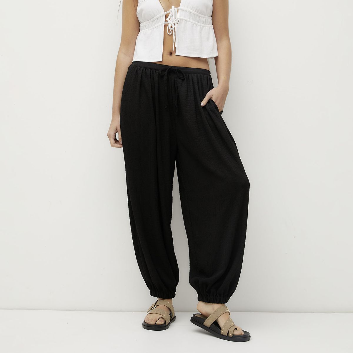 SYBILLA - Pantalón Jogger Baggy Tiro Medio Mujer Sybilla