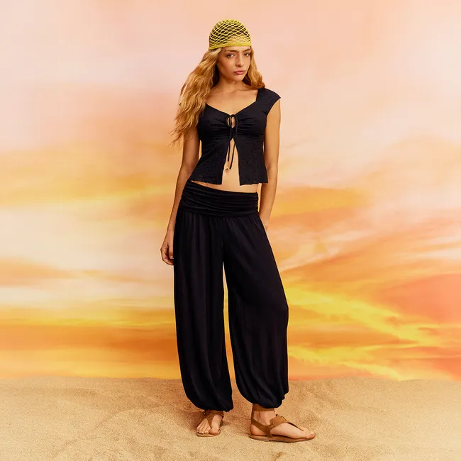 SYBILLA - Pantalón Ballon Fit Tiro Bajo Mujer Sybilla