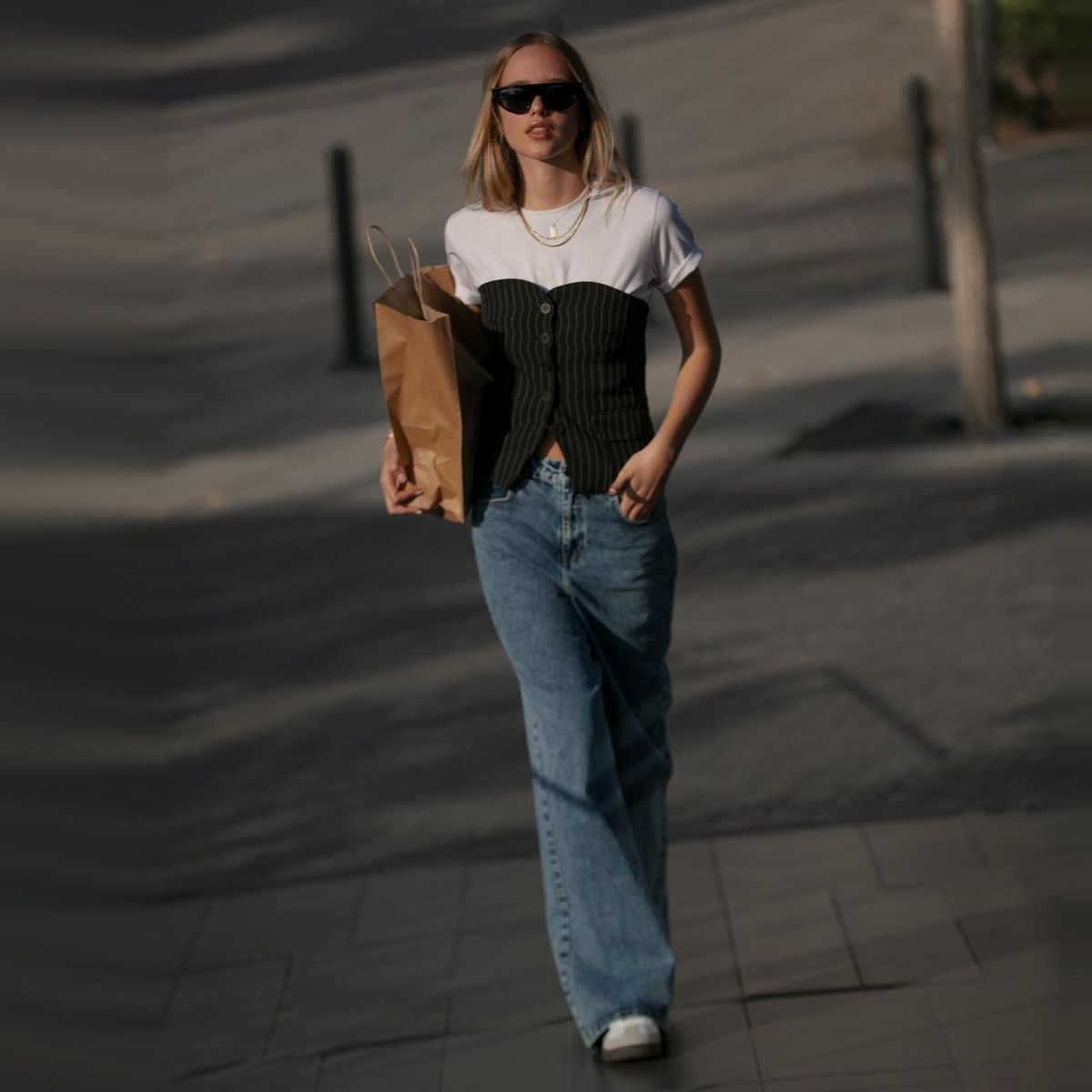 SAINTMALE - Jeans Baggy Tiro Bajo Mujer Saintmale