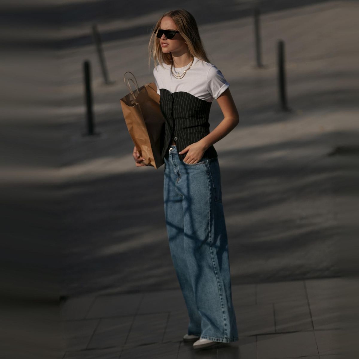 SAINTMALE - Jeans Baggy Tiro Bajo Mujer Saintmale