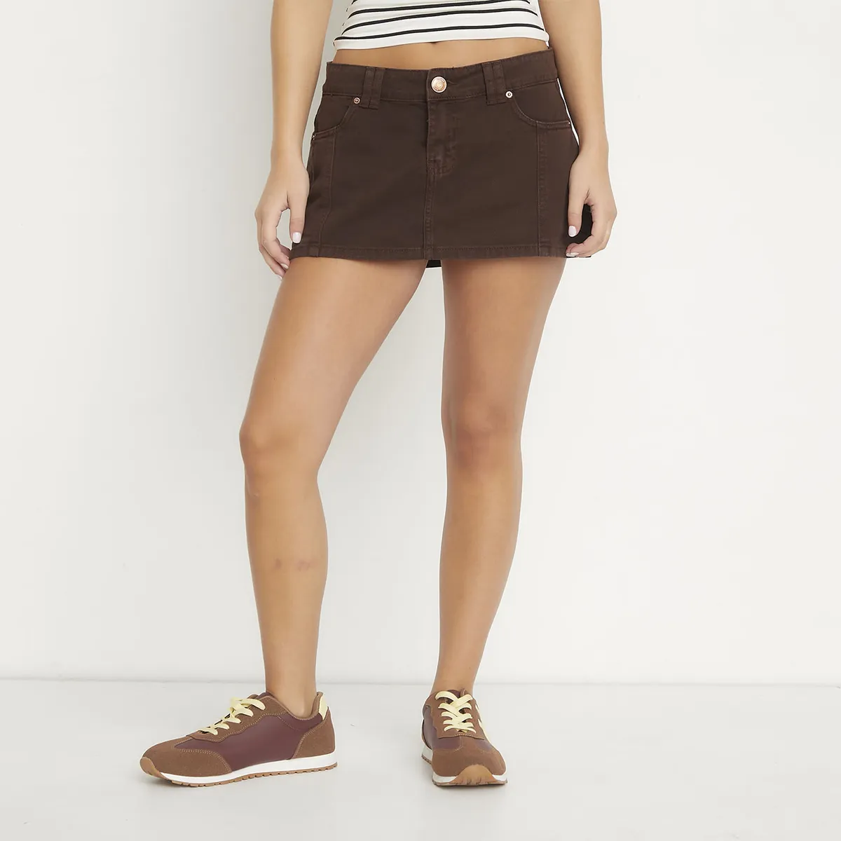 SYBILLA - Falda Short Mini Tiro Bajo Mujer Sybilla