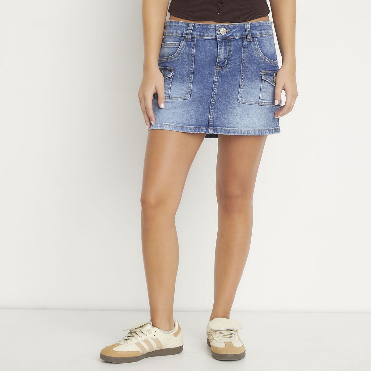 SYBILLA - Falda Short Mini Tiro Bajo Mujer Sybilla