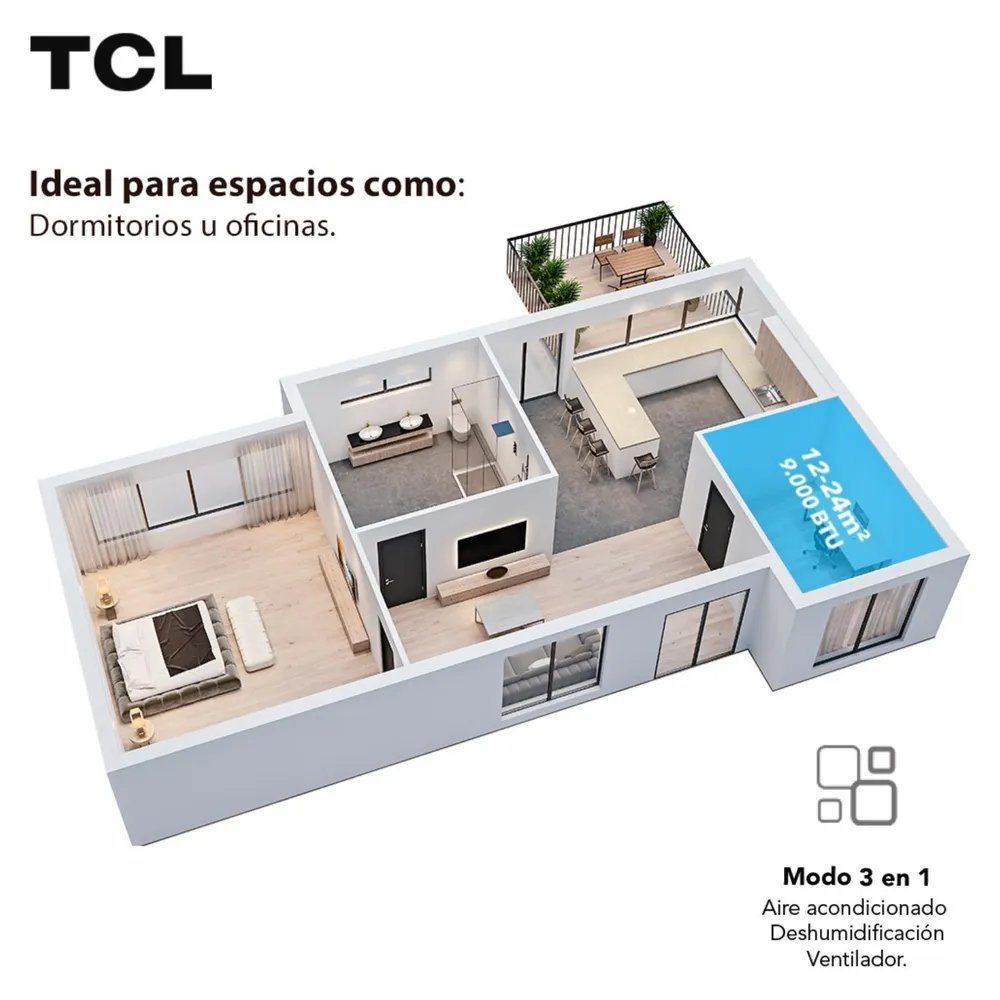 TCL Portátil 9000 BTU Solo Frío, foto 10