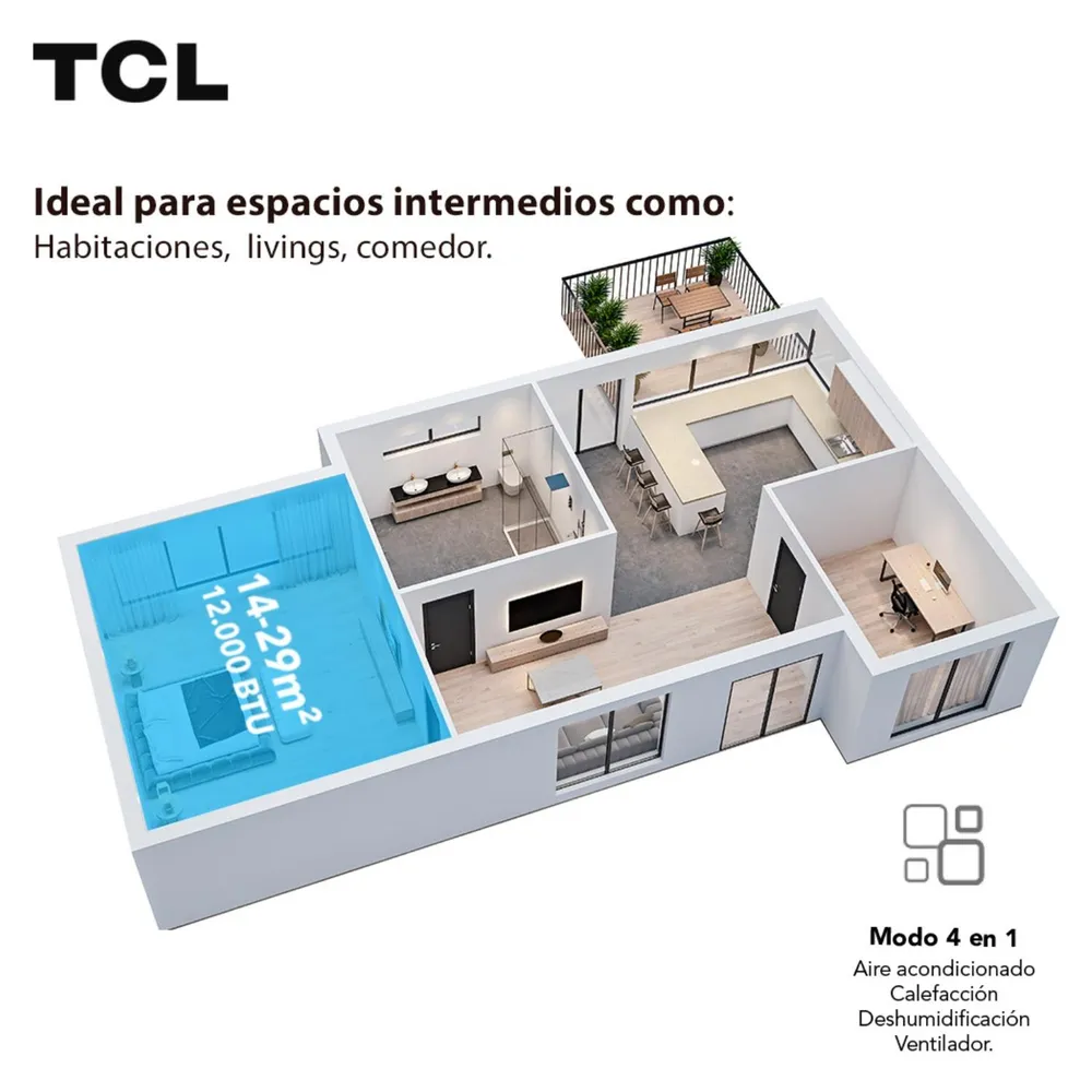 TCL Portátil 12000 BTU Frío/Calor, foto 11