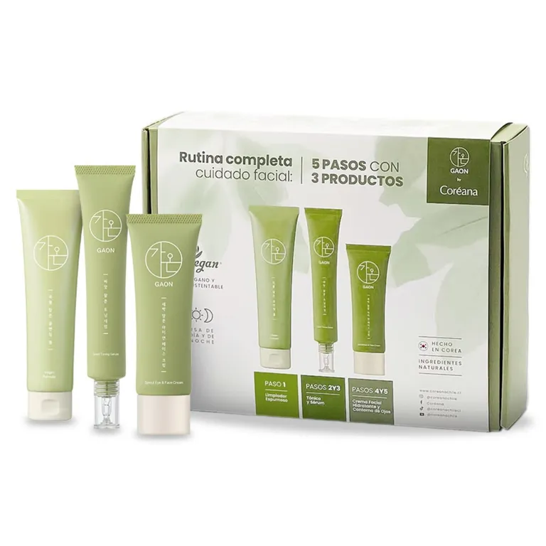 Cofre Rutina Skincare Coreano Vegano 3 pasos Completa