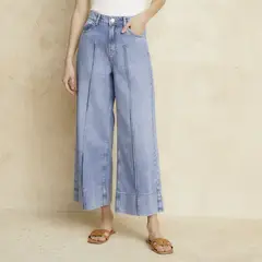 BASEMENT - Jeans Culotte Tiro Medio Algodón Mujer