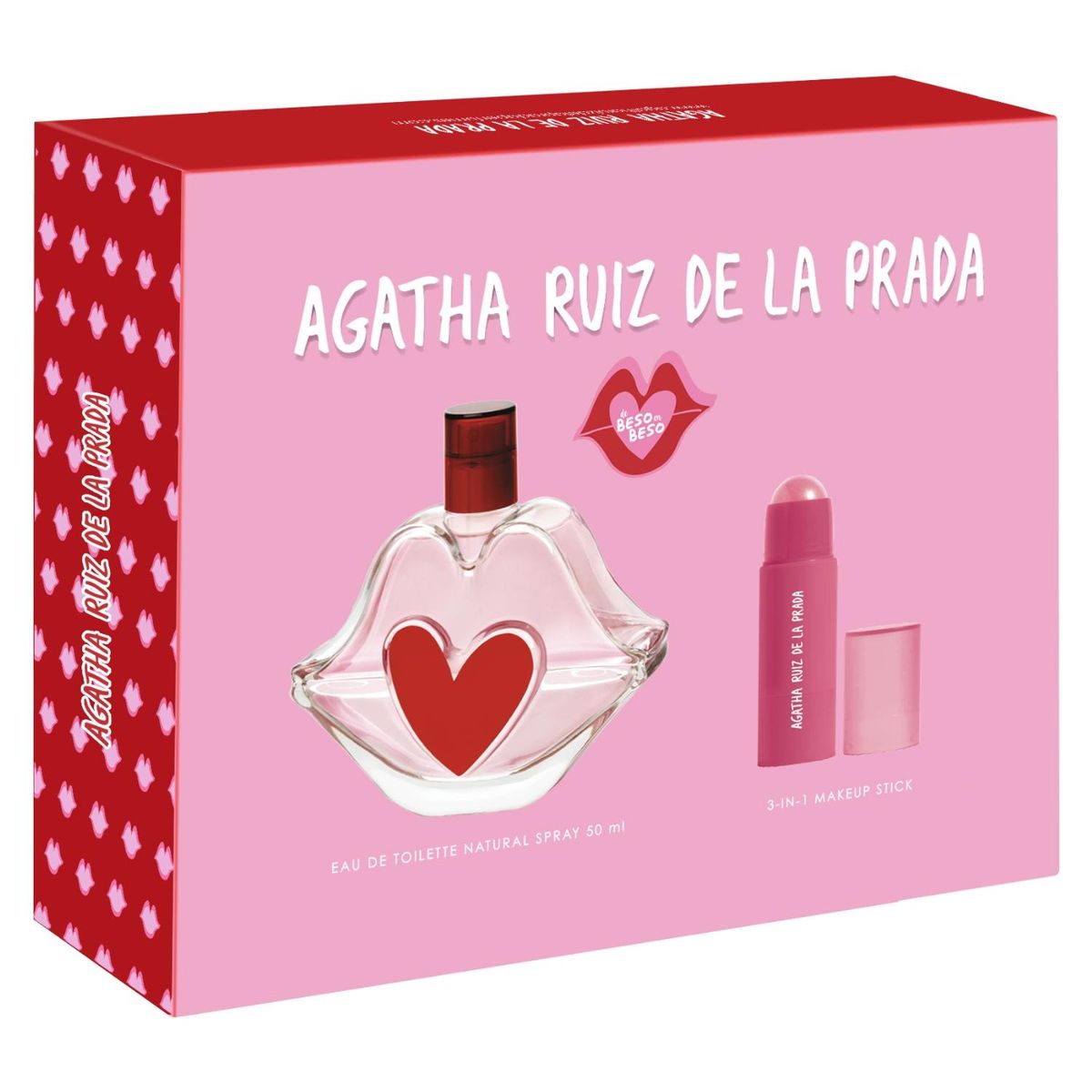 AGATHA RUIZ DE LA PRADA - Estuche Agatha Ruiz De La Prada Beso Eau De Toillet 50 Ml + Makeup Stick 3 En 1 Agatha Ruiz De La Prada
