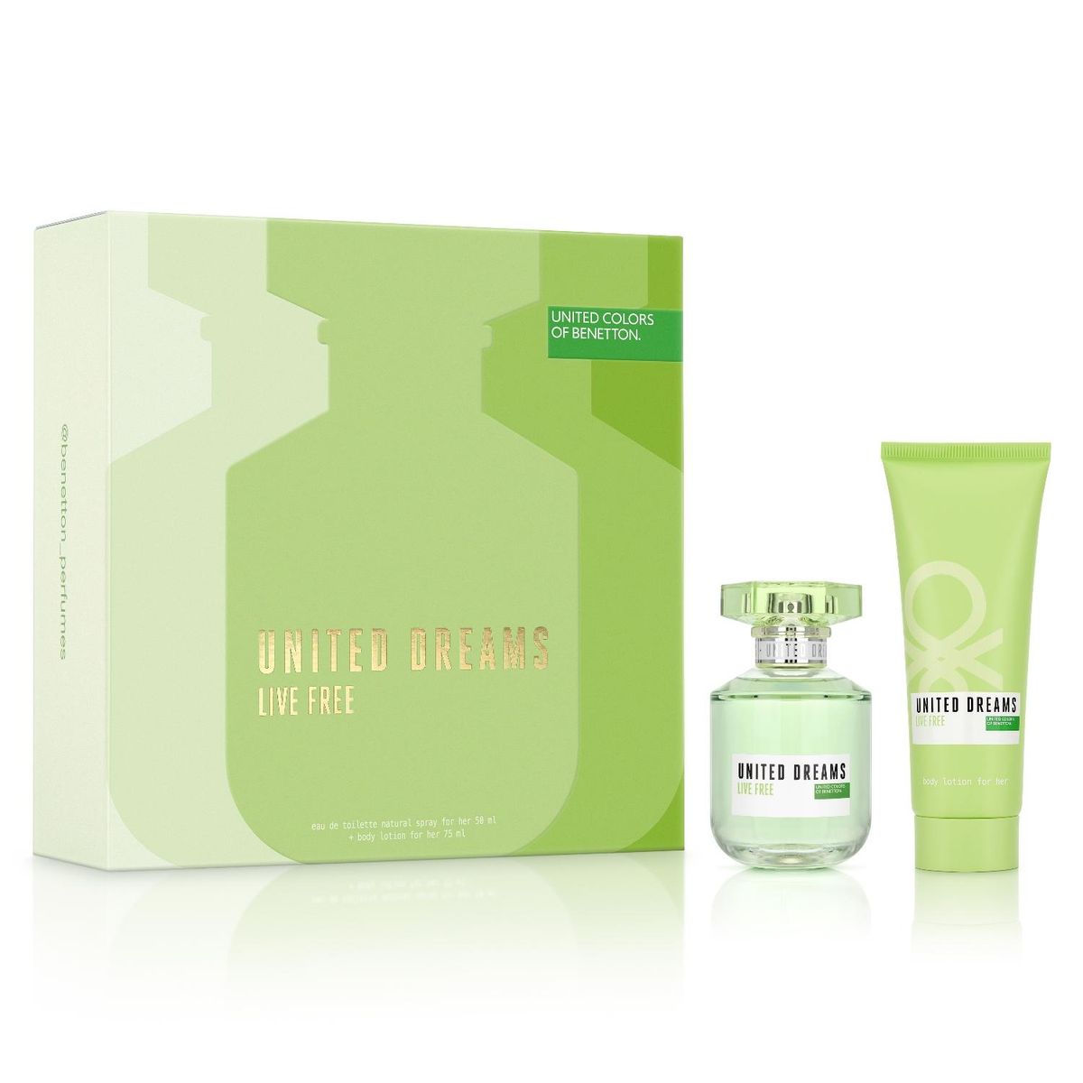 BENETTON - Estuche United Dreams Live Free Eau De Toilette For Her 50 Ml + Loción Corporal 75 Ml Benetton