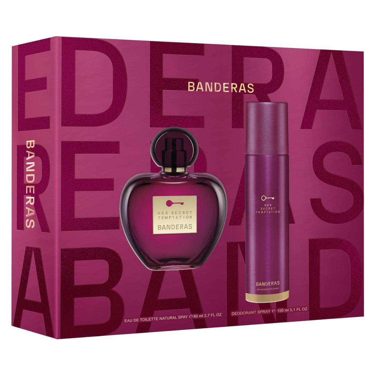 ANTONIO BANDERAS - Estuche Her Secret Temptation Eau De Toilette 80 Ml + Desodorante 150 Ml Antonio Banderas