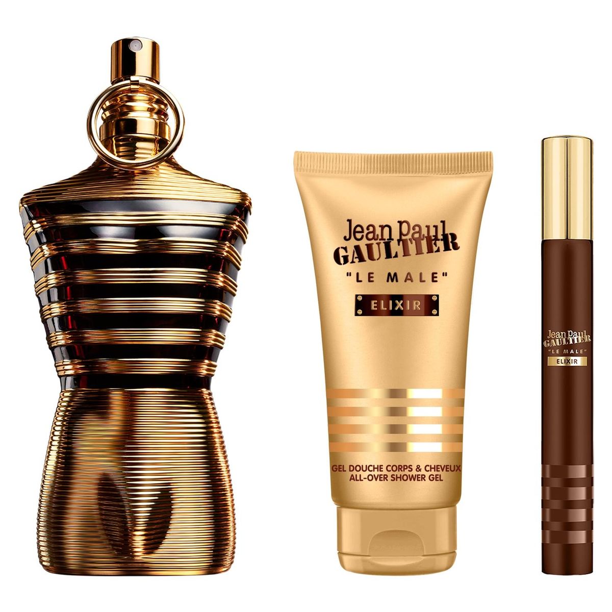 JEAN PAUL GAULTIER - Estuche Le Male Elixir Parfum 125 Ml + 10 Ml + All-Over Gel De Baño 75 Ml Jean Paul Gaultier