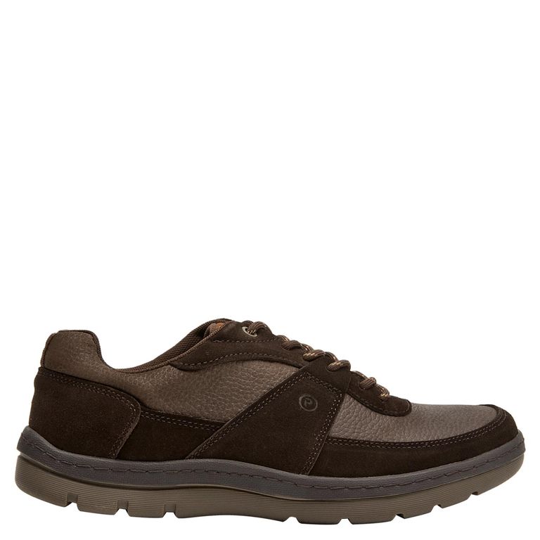 Zapato Casual Hombre Cuero Café Oscuro
