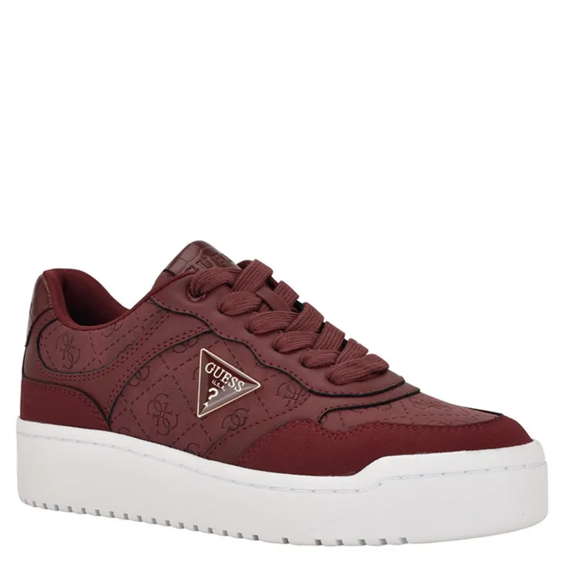 GUESS - Miram Zapatilla Urbana Mujer Cuero Burdeo Guess