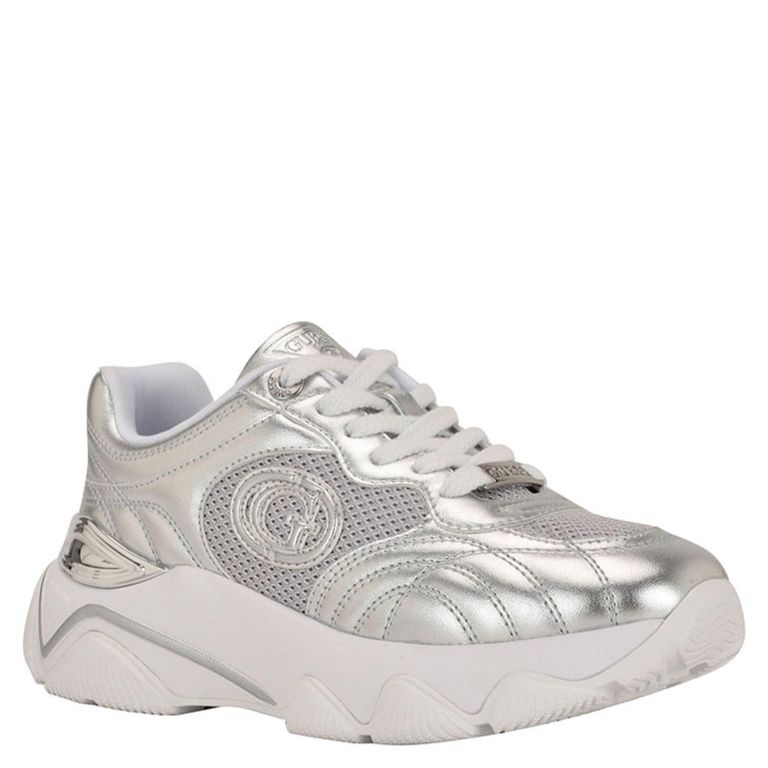 GUESS Morriz Zapatilla Urbana Mujer Plateado