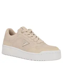 GUESS - Miram Zapatilla Urbana Mujer Cuero Rosado Palido