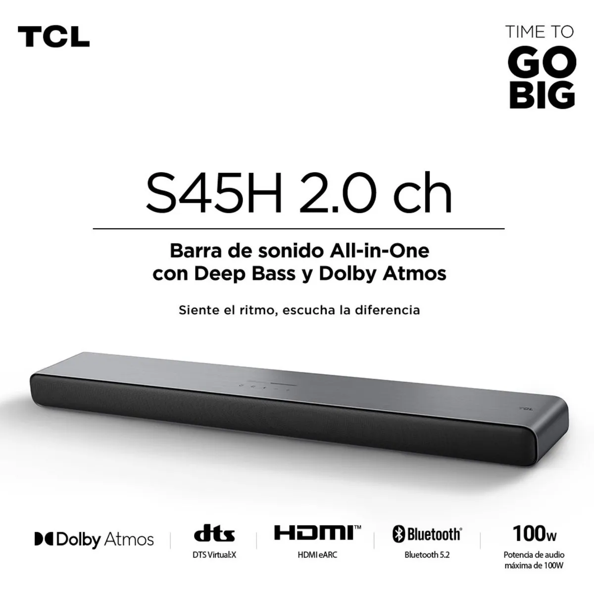 TCL - Soundbar S45H 2.0 Ch 100W TCL