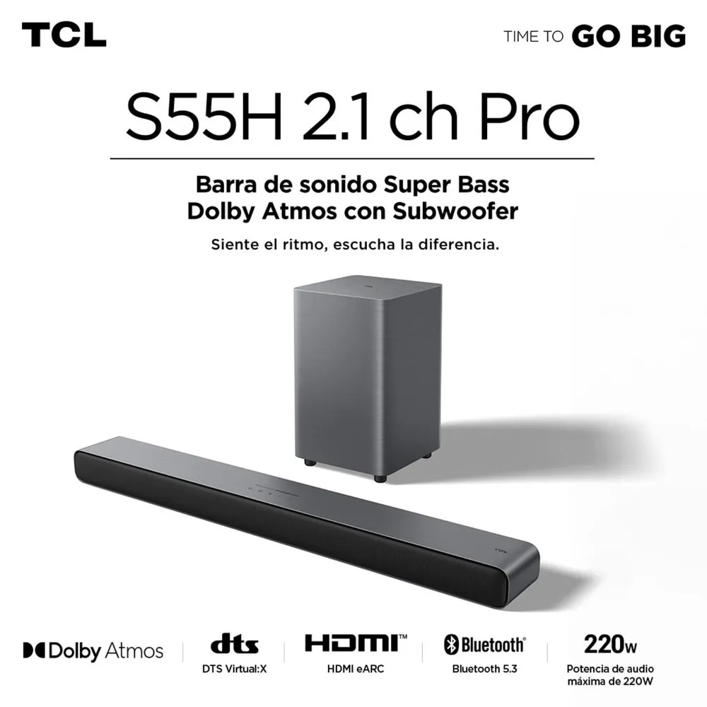 TCL Soundbar S55H Acero, foto 2
