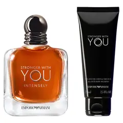 GIORGIO ARMANI - Set Perfume Hombre Stronger With You Intensely 100ml + Gel de Ducha 75ml