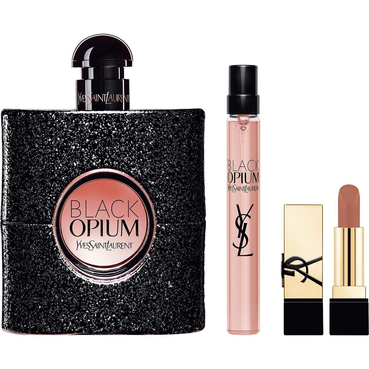 YVES SAINT LAURENT - Set Perfume Mujer Black Opium EDP 90ml + 10ml + Mini Rouge Pur Couture